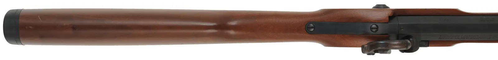 T/C White Mountain Carbine,
 .54 caliber, 21" octagon-to-round barrel, 
percussion, walnut, iron, 
used by Thompson Center Arms