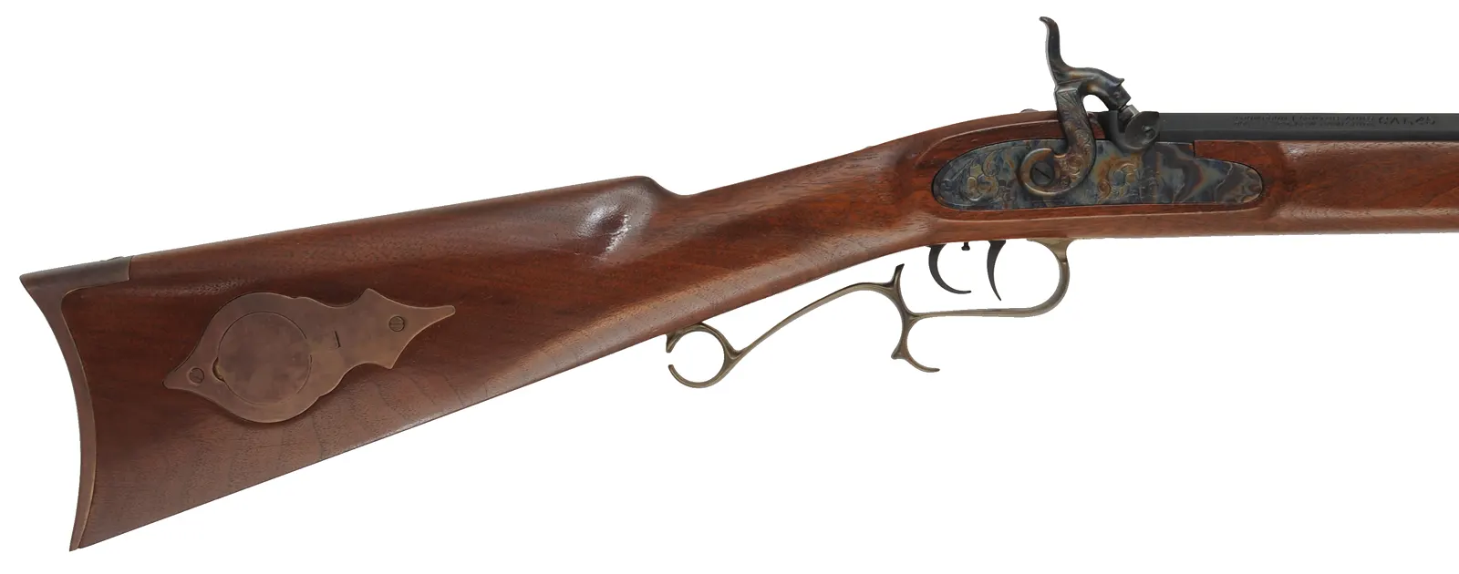 Thompson Center Hawken,
.45 caliber, 28" barrel,
percussion, walnut, brass,
from a kit, used, by Thompson Center Arms Thompson Center Hawken,
.45 caliber, 28" barrel,
percussion, walnut, brass,
from a kit, used, by Thompson Center Arms