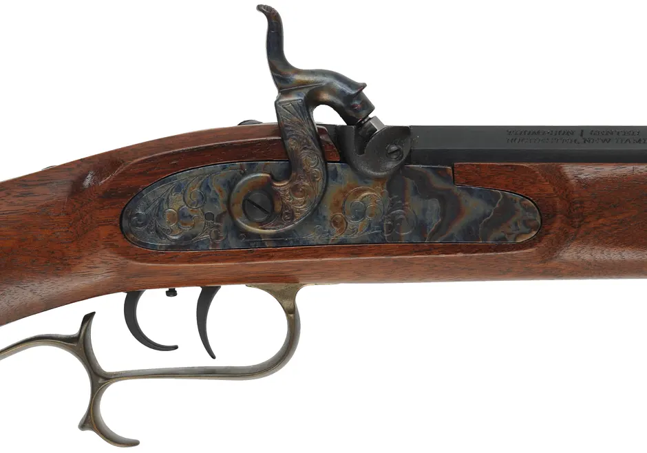 Thompson Center Hawken,
.45 caliber, 28" barrel,
percussion, walnut, brass,
from a kit, used, by Thompson Center Arms Thompson Center Hawken,
.45 caliber, 28" barrel,
percussion, walnut, brass,
from a kit, used, by Thompson Center Arms