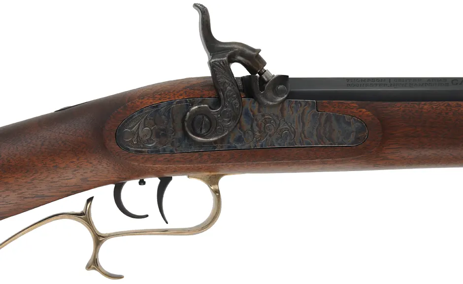 T/C Hawken Rifle,
.50 caliber,  28" barrel,
percussion, walnut, brass, 
used by Thompson Center Arms