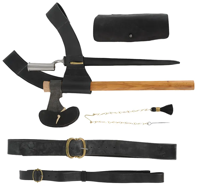 Accessories for Officer's Light Infantry,
tomahawk, bayonet, cartridge box, belt, sling, used
Accessories for Officer's Light Infantry,
tomahawk, bayonet, cartridge box, belt, sling, used