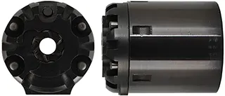 Kirst Conversion Cylinder, 
caliber .44 Remington, for Uberti 1858 Remington revolver,
six shot shot, blued steel, used