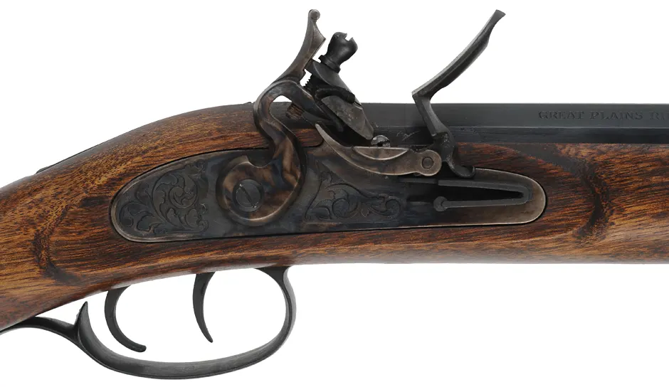 Lyman Great Plains Rifle,
.50 caliber, 32" barrel,
flintlock, walnut, iron, used 