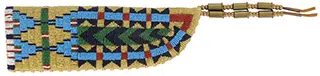 Beaded Knife Sheath,
10" long by 3-1/4" wide,
vegetable tanned leather