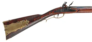 Lancaster County Longrifle,
.50 caliber, 42" swamped Rice barrel,
Chambers flintlock, maple, brass, 
new, by R. Buchanan 