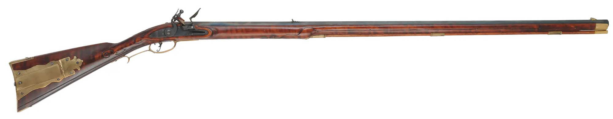 Lancaster County Longrifle,
.50 caliber, 42" swamped Rice barrel,
Chambers flintlock, maple, brass, 
new, by R. Buchanan 