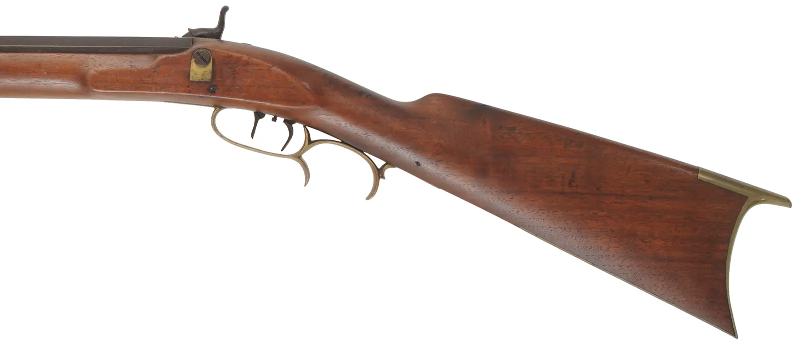 Antique Halfstock Rifle,
.43 caliber, 42" barrel,
percussion, walnut, brass
