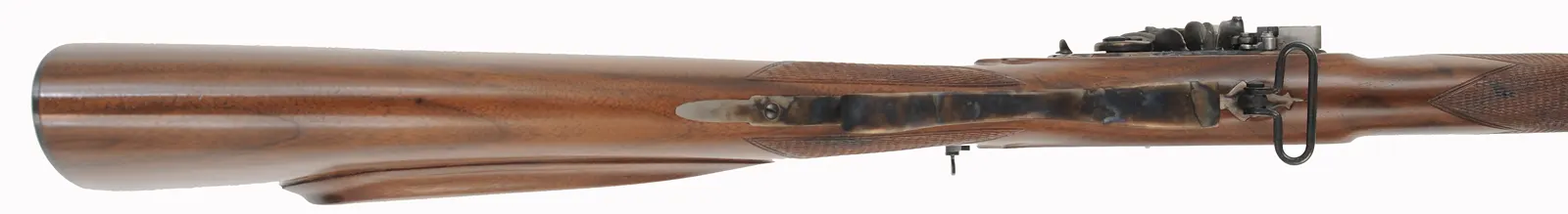 Mortimer Target Rifle,
.54 caliber, 35-1/2" octagon-to-round barrel,
flintlock, checkered walnut, iron trim, globe & tang sight,
unfired, by Davide Pedersoli Mortimer Target Rifle,
.54 caliber, 35-1/2" octagon-to-round barrel,
flintlock, checkered walnut, iron trim, globe & tang sight,
unfired, by Davide Pedersoli