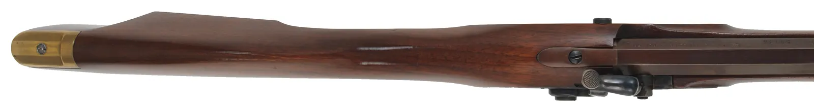 Frontier Longrifle,
.50 caliber, 39" barrel,
percussion, walnut, brass,
used, by Davide Pedersoli Frontier Longrifle,
.50 caliber, 39" barrel,
percussion, walnut, brass,
used, by Davide Pedersoli