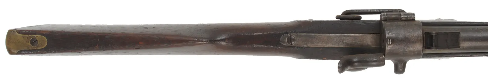 Joslyn Model 1862 Carbine,
.52 caliber, 22" barrel,
walnut with chip, brass, missing front sight,
incorrect hammer fitted Joslyn Model 1862 Carbine,
.52 caliber, 22" barrel,
walnut with chip, brass, missing front sight,
incorrect hammer fitted