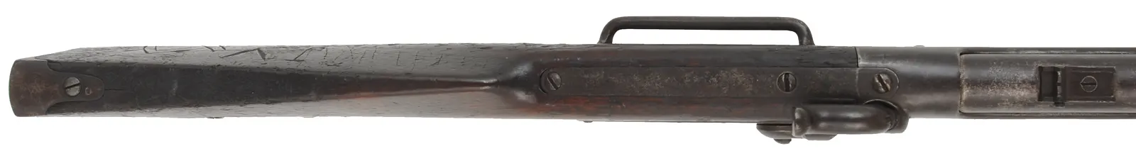 Gallager Carbine,
.52 caliber, 22" barrel,
breechloading percussion, walnut,
antique by Richardson & Overman, Phila. Gallager Carbine,
.52 caliber, 22" barrel,
breechloading percussion, walnut,
antique by Richardson & Overman, Phila.