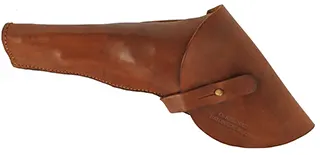 Military Flap Holster,
worn on the right side, butt forward,
with CS Arsenal Baton Rouge LA marking on flap, used