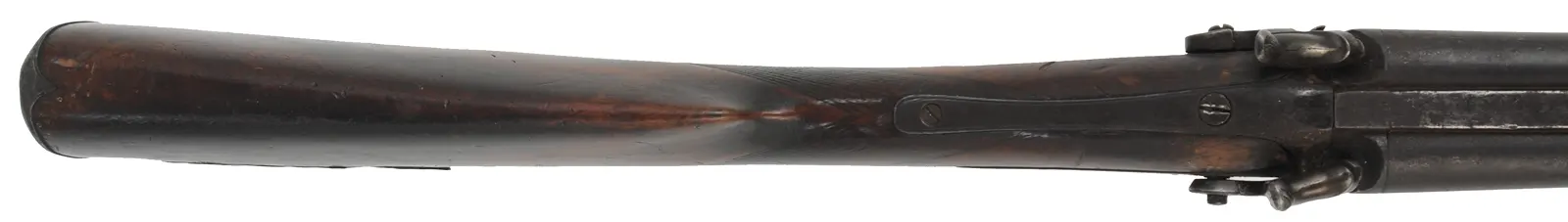 Decorator ~ Antique Cape Gun,
13 gauge & .38 caliber, 32" barrels,
back action percussion locks, 
repaired walnut stock, iron & brass trim

