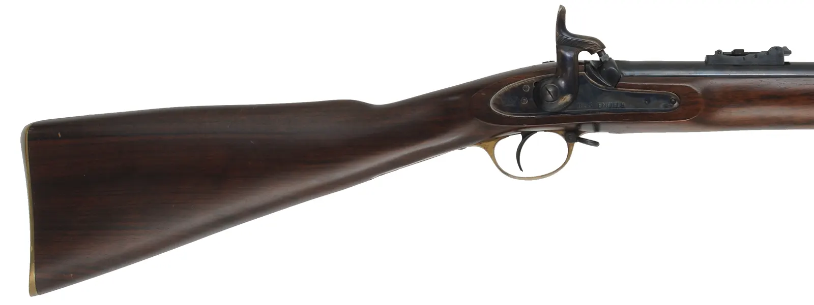 1853 Enfield Rifled Musket,
.58 caliber, 39" barrel,
percussion, walnut, brass, three band,
used , by Armisport 1853 Enfield Rifled Musket,
.58 caliber, 39" barrel,
percussion, walnut, brass, three band,
used , by Armisport