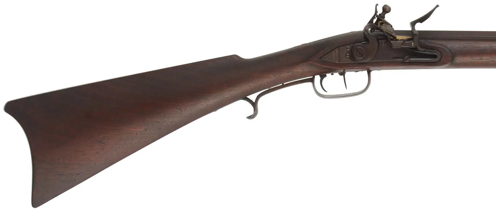Southern Mountain Rifle
.45 caliber, 42" Green Mountain barrel,
walnut stock, iron trim, Siler flintlock,
used, by Brian Anderson Southern Mountain Rifle
.45 caliber, 42" Green Mountain barrel,
walnut stock, iron trim, Siler flintlock,
used, by Brian Anderson