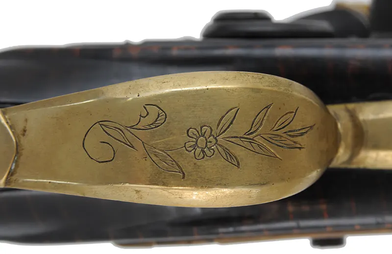 Bucks County Longrifle,
.45 caliber, 42" G.R. Douglas XX swamped octagon barrel,
Siler flintlock, curly maple, brass with side opening patchbox,
used, signed R.E. Grieder Bucks County Longrifle,
.45 caliber, 42" G.R. Douglas XX swamped octagon barrel,
Siler flintlock, curly maple, brass with side opening patchbox,
used, signed R.E. Grieder