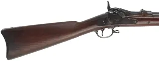 U.S. Model 1873 Springfield Infantry Rifle
caliber .45-70 Gov't, 32" barrel,
cracked walnut stock, aged patina, bright bore