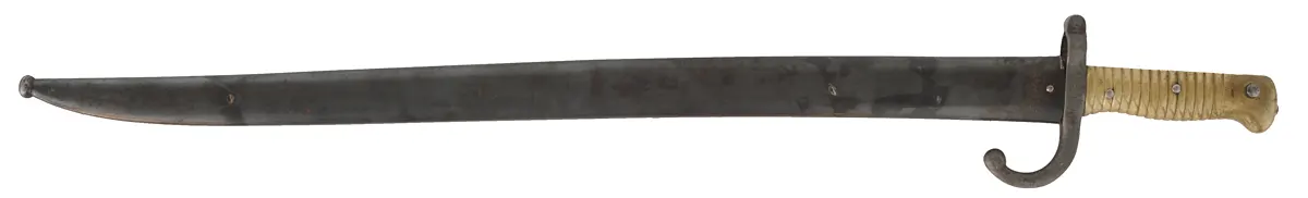French Model 1866 Bayonet, 
22-3/4" blade, brass handle, scabbard