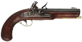 Kentucky Belt Pistol, 
.54 caliber, 7" barrel,
L&R flintlock, walnut, brass trim,
new, by Kenneth Lincavage