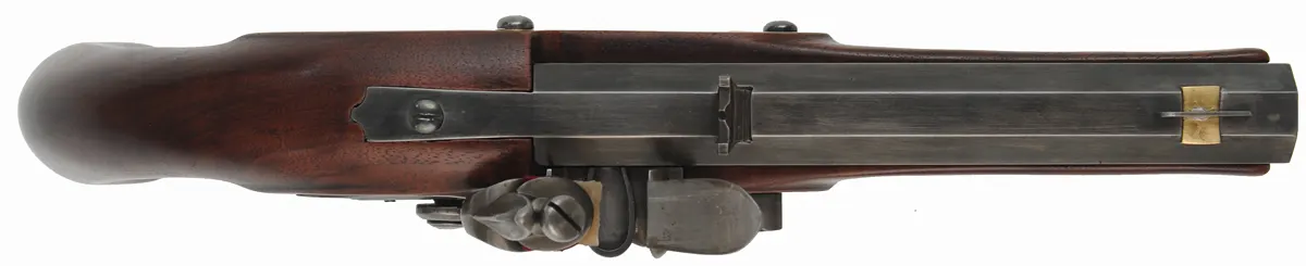 Kentucky Belt Pistol, 
.54 caliber, 7" barrel,
L&R flintlock, walnut, brass trim,
new, by Kenneth Lincavage