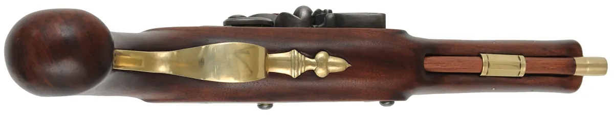 Kentucky Belt Pistol, 
.54 caliber, 7" barrel,
L&R flintlock, walnut, brass trim,
new, by Kenneth Lincavage