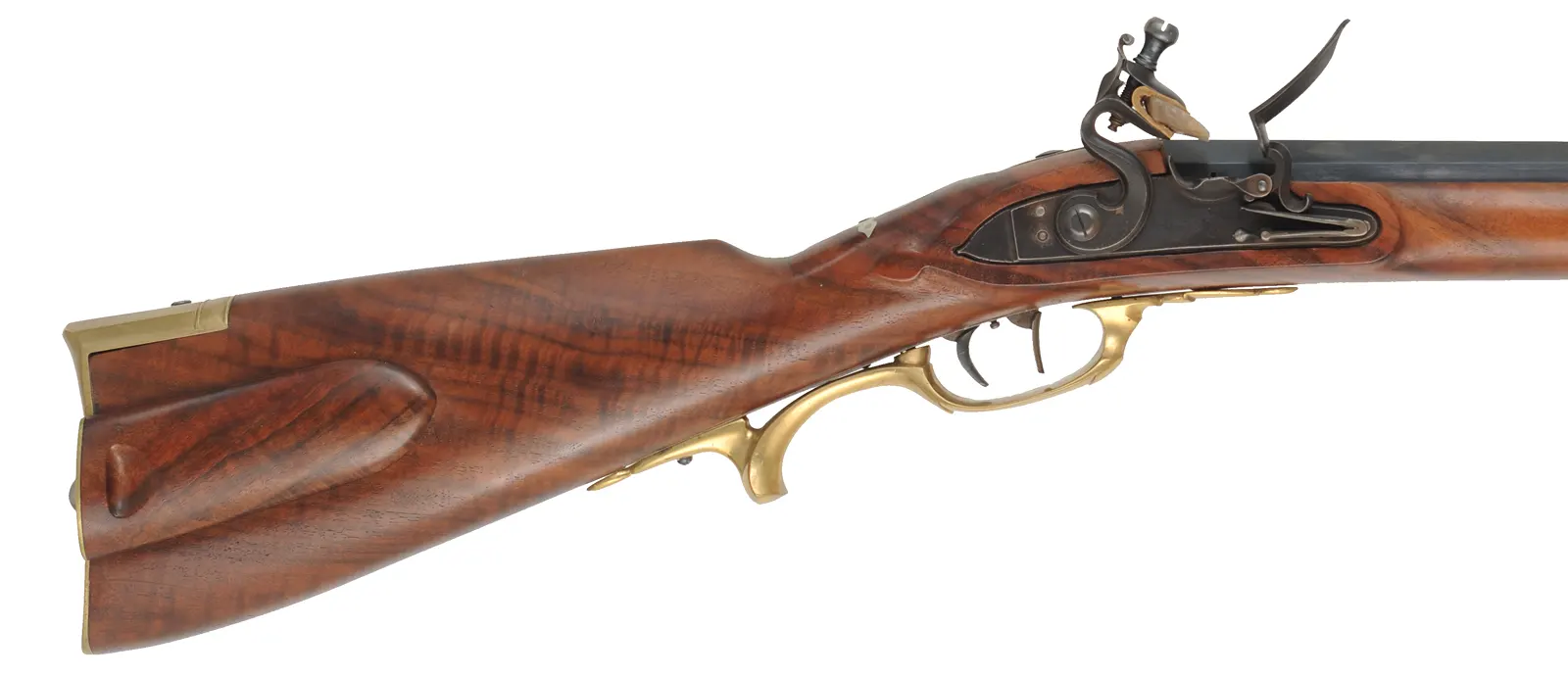 Jaeger Rifle
.54 caliber, 31" swamped barrel,
R.E. Davis flintlock, claro walnut, brass trim,
set triggers, used Jaeger Rifle
.54 caliber, 31" swamped barrel,
R.E. Davis flintlock, claro walnut, brass trim,
set triggers, used