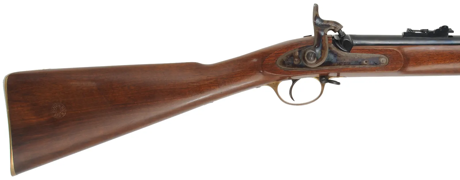 Enfield Pattern 1853 Three Band Infantry Musket,
.577 caliber, 39" barrel,
percussion, walnut, brass, 
used, by Parker Hale, England