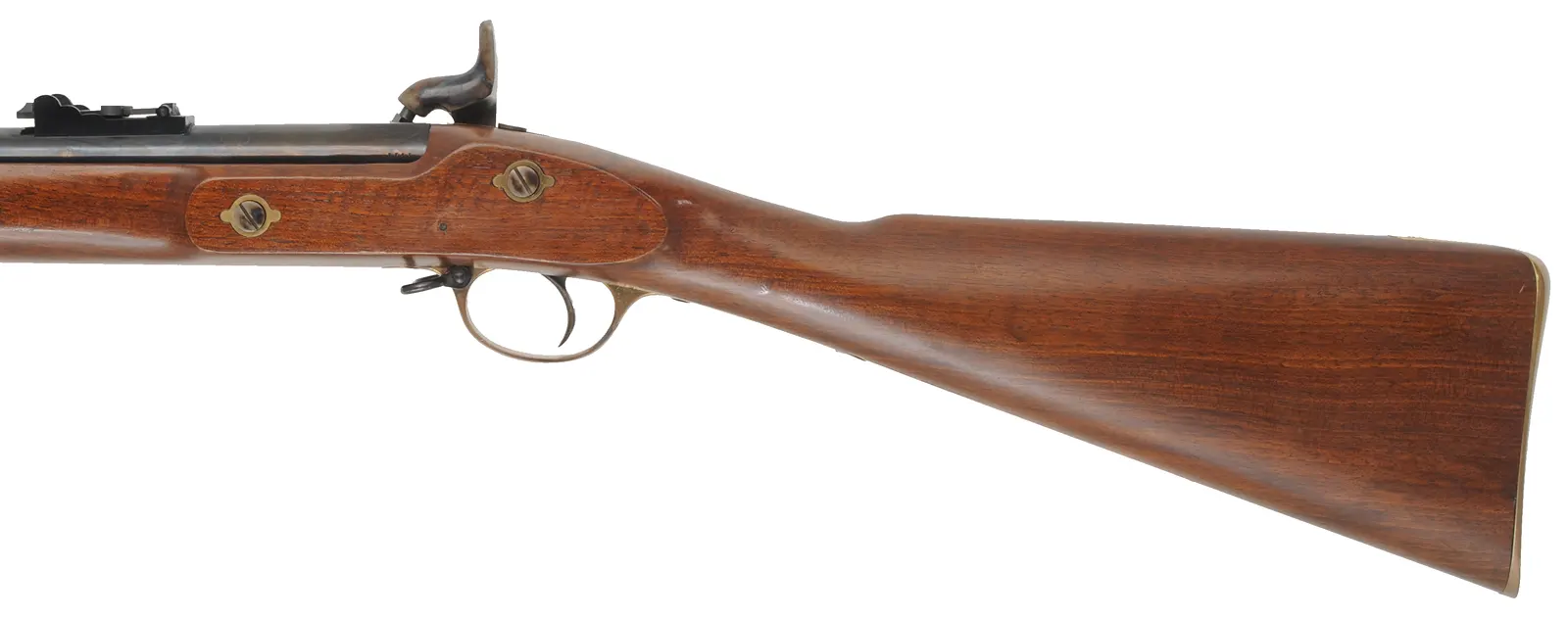 Enfield Pattern 1853 Three Band Infantry Musket,
.577 caliber, 39" barrel,
percussion, walnut, brass, 
used, by Parker Hale, England