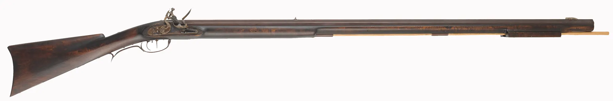 Tennessee Chunk Gun
.50 caliber, 44" Rice barrel,
maple, hand forged iron trim, Ketland flintlock,
used, signed Alford

