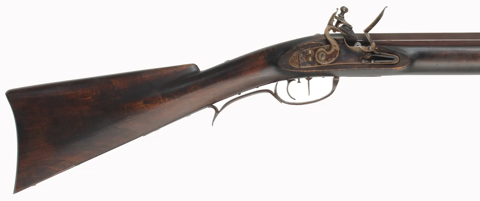 Tennessee Chunk Gun
.50 caliber, 44" Rice barrel,
maple, hand forged iron trim, Ketland flintlock,
used, signed Alford
