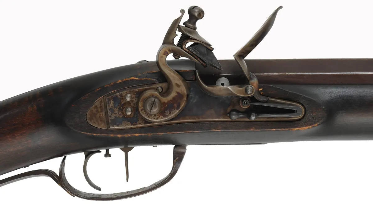 Tennessee Chunk Gun
.50 caliber, 44" Rice barrel,
maple, hand forged iron trim, Ketland flintlock,
used, signed Alford
