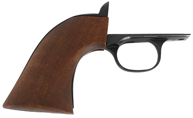 1861 Navy Revolver
walnut grip, blued steel backstrap, 
blued steel triggerguard, no screws, by A. Uberti & Co.


