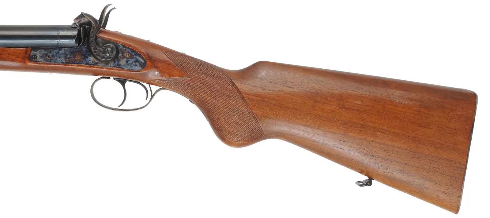 Kodiak Express Double Rifle,
.50 caliber, 28" barrels,
percussion, checkered walnut, iron trim,
used, by Davide Pedersoli Kodiak Express Double Rifle,
.50 caliber, 28" barrels,
percussion, checkered walnut, iron trim,
used, by Davide Pedersoli