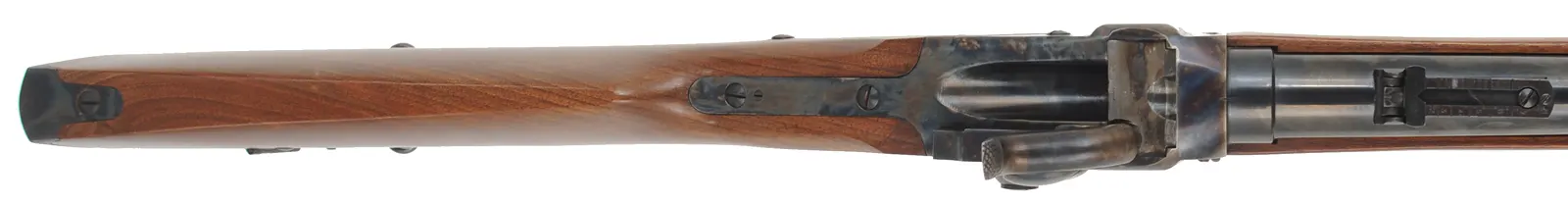 Model 1859 Sharps Infantry Rifle,
.54 caliber, 30" tapered round barrel,
three band, single trigger, walnut, patchbox,
used, by Davide Pedersoli Model 1859 Sharps Infantry Rifle,
.54 caliber, 30" tapered round barrel,
three band, single trigger, walnut, patchbox,
used, by Davide Pedersoli