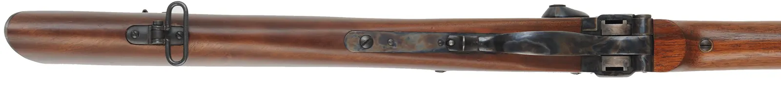 Model 1859 Sharps Infantry Rifle,
.54 caliber, 30" tapered round barrel,
three band, single trigger, walnut, patchbox,
used, by Davide Pedersoli Model 1859 Sharps Infantry Rifle,
.54 caliber, 30" tapered round barrel,
three band, single trigger, walnut, patchbox,
used, by Davide Pedersoli