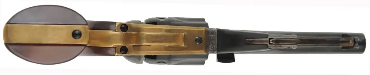 Colt 1862 Pocket Police Revolver,
.36 caliber, 4-1/2" barrel,
five shot cylinder, blued, walnut,
used, by Aldo Uberti Colt 1862 Pocket Police Revolver,
.36 caliber, 4-1/2" barrel,
five shot cylinder, blued, walnut,
used, by Aldo Uberti