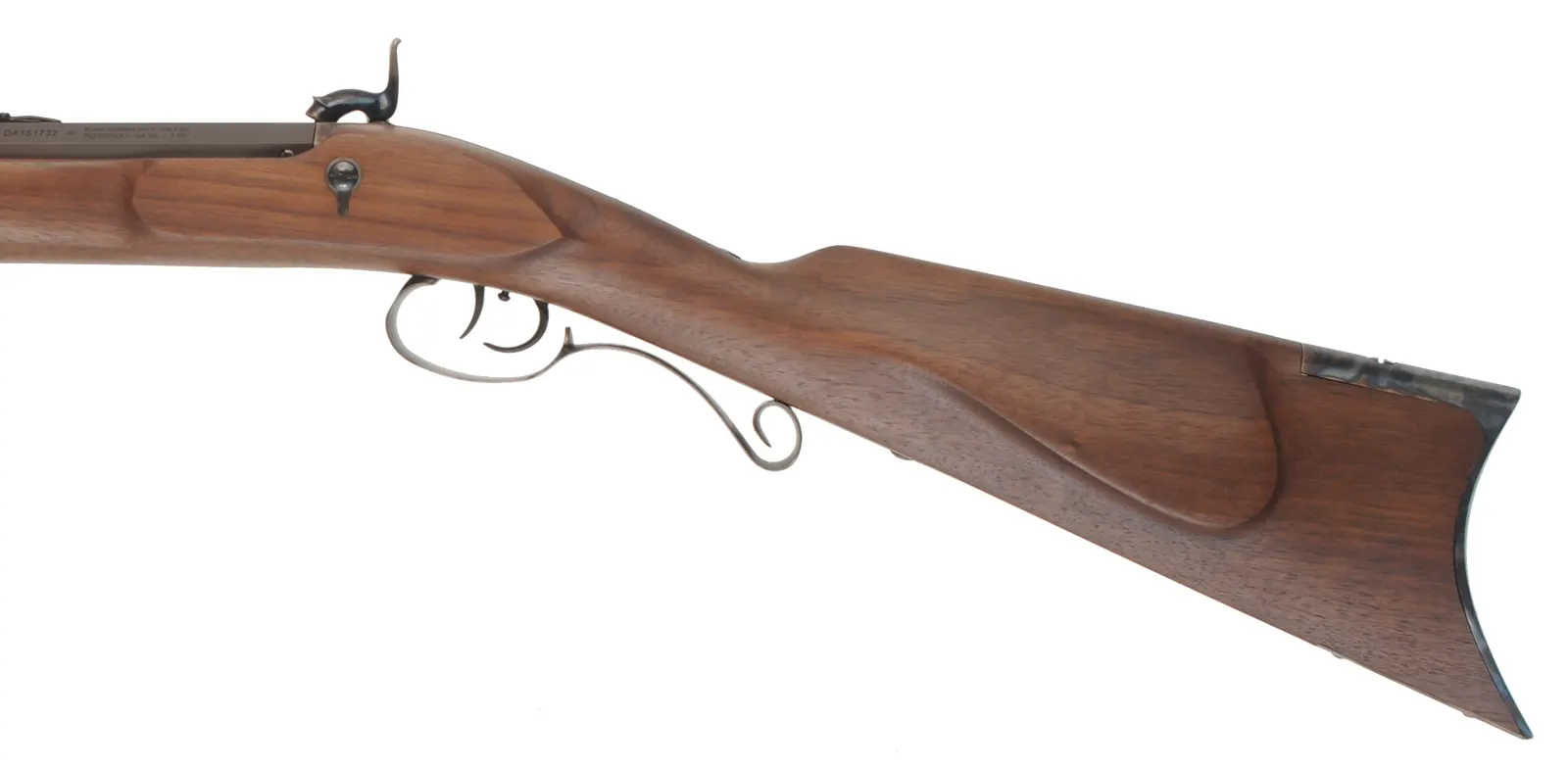 Rocky Mountain Hawken Rifle,
.54 caliber, 34" barrel,
percussion, walnut, color case hardened iron,
used, by Davide Pedersoli Rocky Mountain Hawken Rifle,
.54 caliber, 34" barrel,
percussion, walnut, color case hardened iron,
used, by Davide Pedersoli