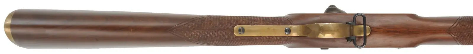 Enfield Volunteer Rifle,
.451 caliber Alexander Henry Rifling for bullet, 33" barrel,
percussion, checkered walnut, two band,
used, made in England by Parker Hale Enfield Volunteer Rifle,
.451 caliber Alexander Henry Rifling for bullet, 33" barrel,
percussion, checkered walnut, two band,
used, made in England by Parker Hale