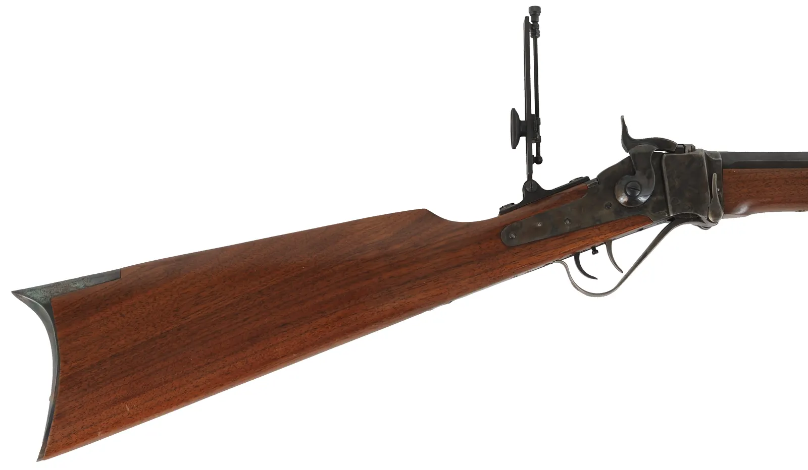 Little Sharps Rifle
caliber .22 Long Rifle, 28" barrel,
Chiappa action, walnut, pewter forend
tang sight, globe front sight, used