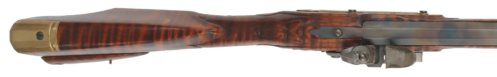 York County, Pennsylvania Longrifle,
.50 caliber, 42" swamped Rice barrel,
Chambers flintlock, maple, brass, unfired
 York County, Pennsylvania Longrifle,
.50 caliber, 42" swamped Rice barrel,
Chambers flintlock, maple, brass, unfired