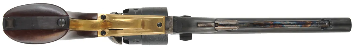 1860 Colt Army Revolver,
.44 caliber, 8" barrel,
percussion, steel frame, walnut,
used, by A. Uberti & Co. 1860 Colt Army Revolver,
.44 caliber, 8" barrel,
percussion, steel frame, walnut,
used, by A. Uberti & Co.