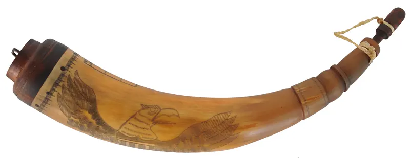 Powder Horn,
13", scrimshaw Federal eagle