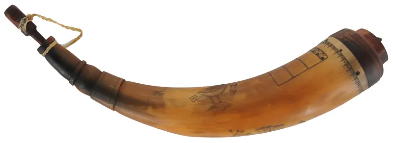 Powder Horn,
13", scrimshaw Federal eagle
