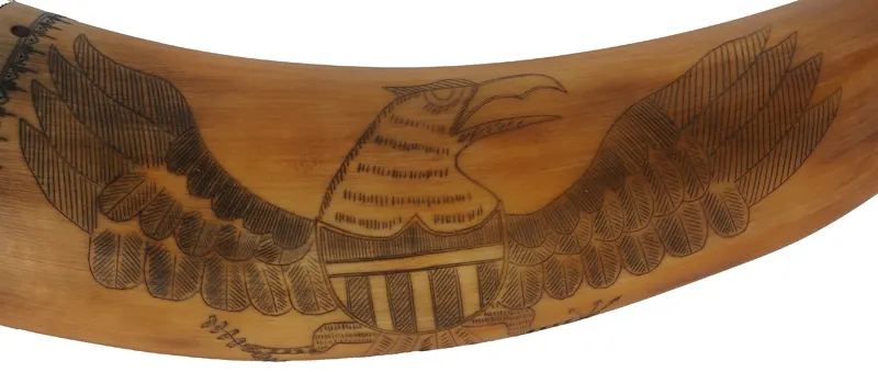 Powder Horn,
13", scrimshaw Federal eagle