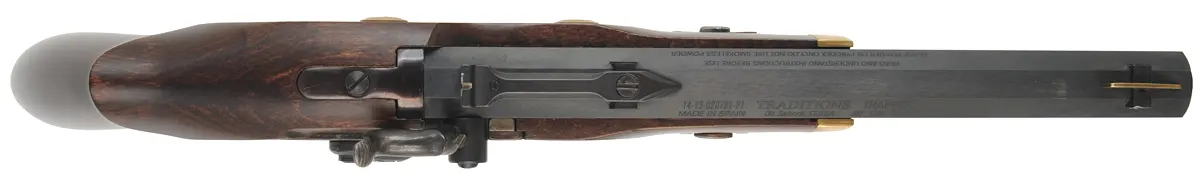 Trapper Pistol,
 .50 caliber, 9-3/4" barrel,
percussion, set triggers, used, by Traditions Trapper Pistol,
 .50 caliber, 9-3/4" barrel,
percussion, set triggers, used, by Traditions