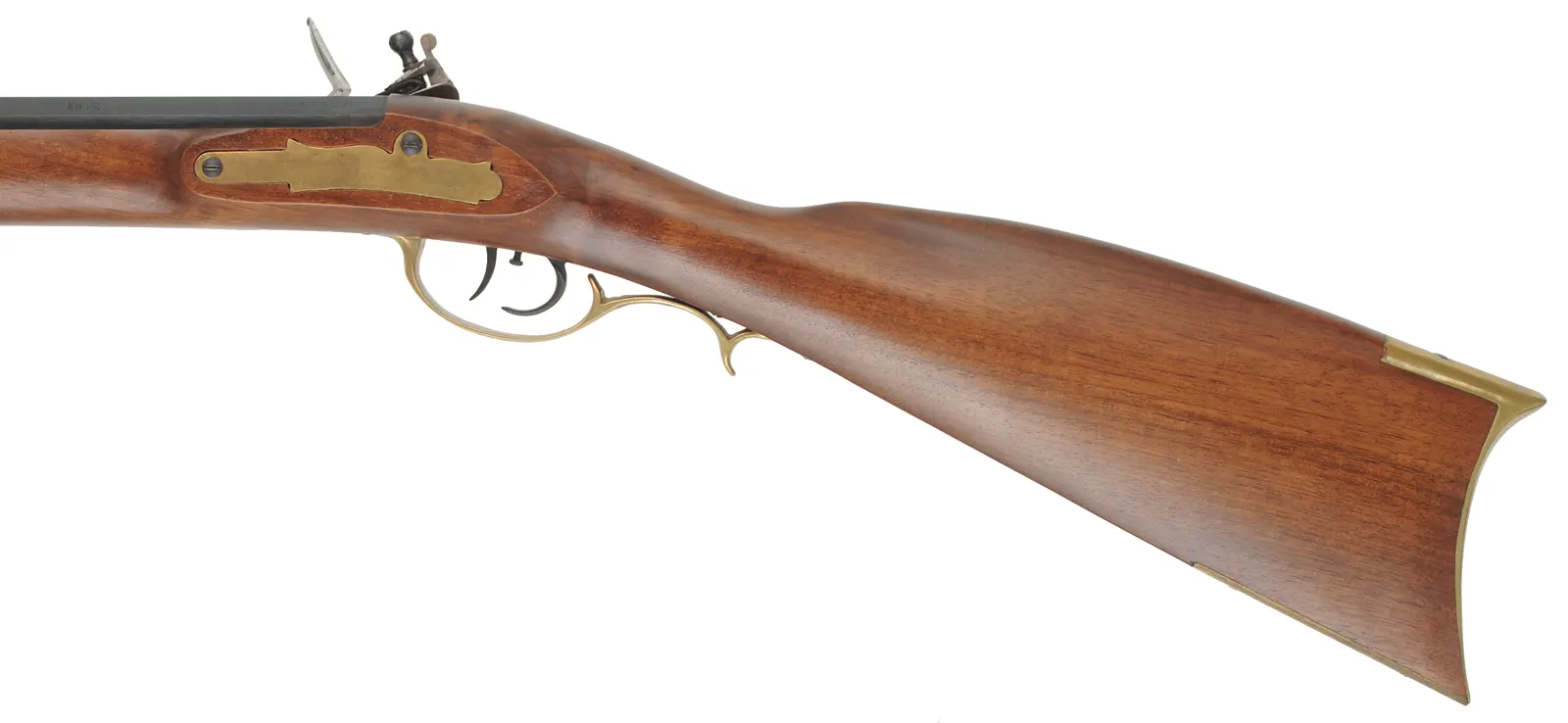 Kentucky Rifle,
.50 caliber, 35-1/2" octagon barrel,
flintlock, walnut, brass trim,
used, by Davide Pedersoli Kentucky Rifle,
.50 caliber, 35-1/2" octagon barrel,
flintlock, walnut, brass trim,
used, by Davide Pedersoli