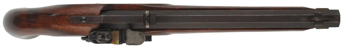 Kentucky Pistol,
.50 caliber, 10-3/8" barrel,
flintlock, walnut stock, from a kit, 
used, by Davide Pedersoli Kentucky Pistol,
.50 caliber, 10-3/8" barrel,
flintlock, walnut stock, from a kit, 
used, by Davide Pedersoli