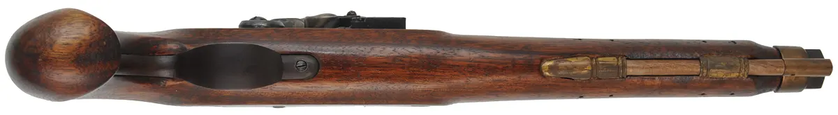 Kentucky Pistol,
.50 caliber, 10-3/8" barrel,
flintlock, walnut stock, from a kit, 
used, by Davide Pedersoli Kentucky Pistol,
.50 caliber, 10-3/8" barrel,
flintlock, walnut stock, from a kit, 
used, by Davide Pedersoli