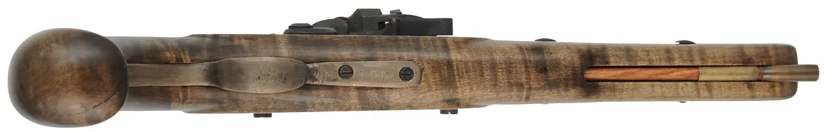 Kentucky Pistol,
.50 caliber, 10" Green Mountain barrel,
small Siler flint lock, maple, brass & nickel,
repaired grip, used 