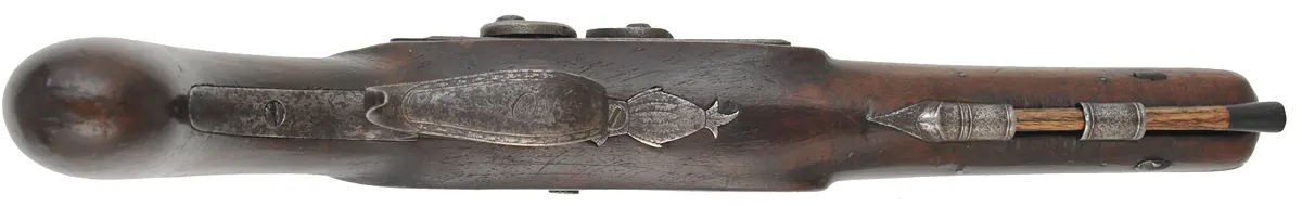 Cased Antique Pistols,
.75 caliber, 7-1/2" barrels,
percussion, walnut stock, iron trim,
marked Patrick, Liverpool
